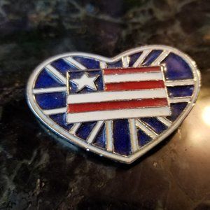 Heart Shaped Flag Pin